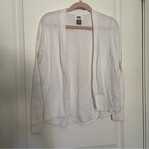 Old Navy White Open Front Cardigan Girls Size 8